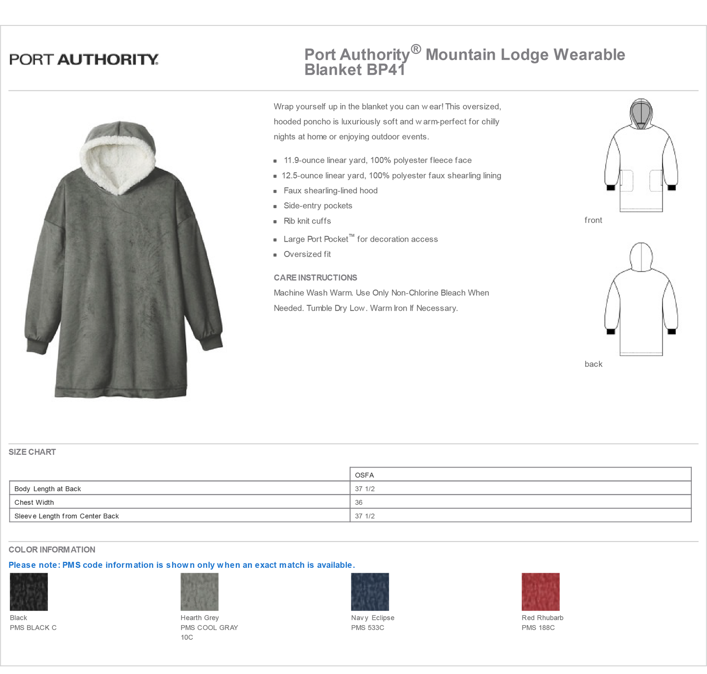 Adult Unisex Mountain Lodge Wearable Blanket